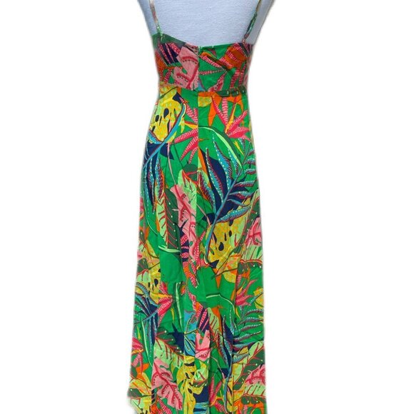 Olivaceous Floral Maxi Dress With Slit - Picture 5 of 12